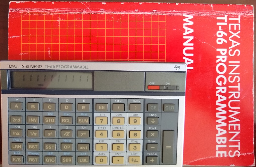 TI-66 pocket computer and manual